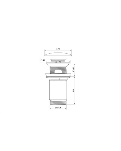 Донный клапан для раковины WONZON & WOGHAND, Черный матовый (WW-88SS09-MB)