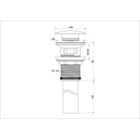 Донный клапан для раковины с переливом WONZON & WOGHAND, Темный графит (WW-88SS03-BGM)