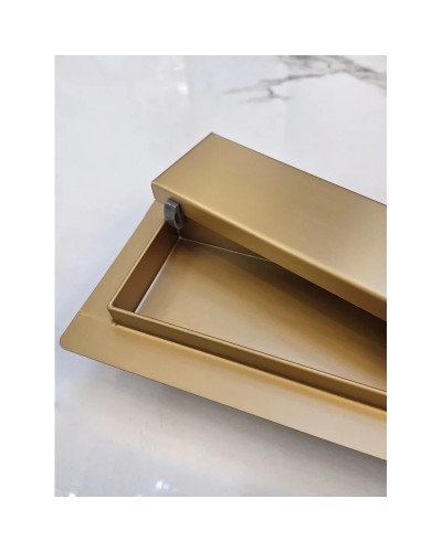 Душевой трап (лоток) AltroBagno Beni aggiuntivi AltroBagnoFD071215OrSp 80 см, с решеткой, 2 в 1 под плитку, золотой матовый