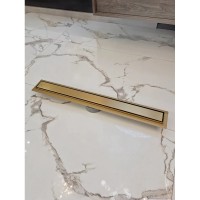 Душевой трап (лоток) AltroBagno Beni aggiuntivi AltroBagnoFD071215OrSp 80 см, с решеткой, 2 в 1 под плитку, золотой матовый