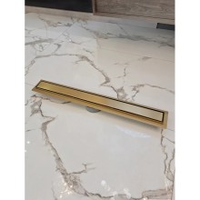 Душевой трап (лоток) AltroBagno Beni aggiuntivi AltroBagnoFD071215OrSp 80 см, с решеткой, 2 в 1 под плитку, золотой матовый