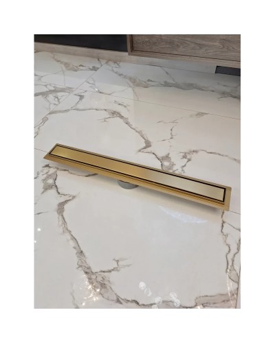 Душевой трап (лоток) AltroBagno Beni aggiuntivi AltroBagnoFD071215OrSp 80 см, с решеткой, 2 в 1 под плитку, золотой матовый