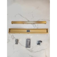 Душевой трап (лоток) AltroBagno Beni aggiuntivi AltroBagnoFD071215OrSp 80 см, с решеткой, 2 в 1 под плитку, золотой матовый