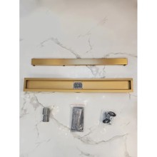 Душевой трап (лоток) AltroBagno Beni aggiuntivi AltroBagnoFD071215OrSp 80 см, с решеткой, 2 в 1 под плитку, золотой матовый