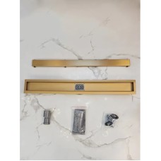 Душевой трап (лоток) AltroBagno Beni aggiuntivi AltroBagnoFD071215OrSp 80 см, с решеткой, 2 в 1 под плитку, золотой матовый