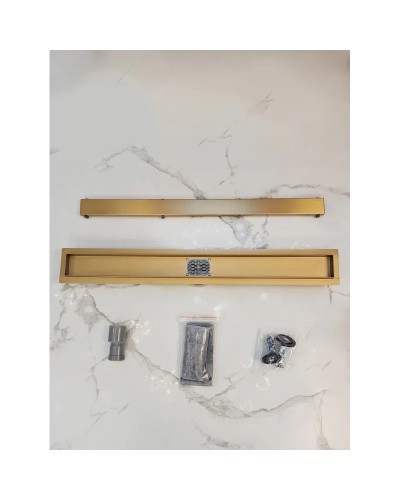 Душевой трап (лоток) AltroBagno Beni aggiuntivi AltroBagnoFD071215OrSp 80 см, с решеткой, 2 в 1 под плитку, золотой матовый