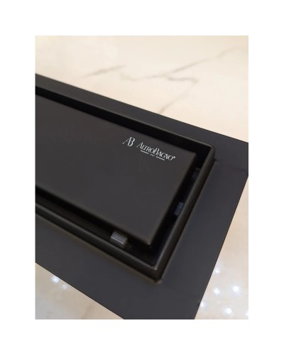 Душевой трап (лоток) AltroBagno Beni aggiuntivi AltroBagnoFD071214NeOp 80 см, с решеткой, 2 в 1 под плитку, черный матовый