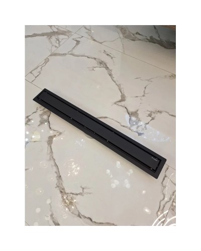 Душевой трап (лоток) AltroBagno Beni aggiuntivi AltroBagnoFD071214NeOp 80 см, с решеткой, 2 в 1 под плитку, черный матовый