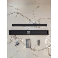 Душевой трап (лоток) AltroBagno Beni aggiuntivi AltroBagnoFD071214NeOp 80 см, с решеткой, 2 в 1 под плитку, черный матовый