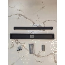 Душевой трап (лоток) AltroBagno Beni aggiuntivi AltroBagnoFD071214NeOp 80 см, с решеткой, 2 в 1 под плитку, черный матовый