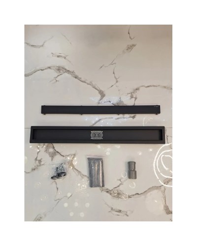 Душевой трап (лоток) AltroBagno Beni aggiuntivi AltroBagnoFD071214NeOp 80 см, с решеткой, 2 в 1 под плитку, черный матовый