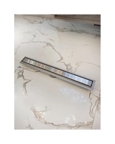 Душевой трап (лоток) AltroBagno Beni aggiuntivi AltroBagnoFD071213Cr 80 см, с решеткой, 2 в 1 под плитку, нержавеющая сталь