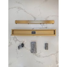 Душевой трап (лоток) AltroBagno Beni aggiuntivi AltroBagnoFD071212OrSp 70 см, с решеткой, 2 в 1 под плитку, золотой матовый