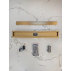 Душевой трап (лоток) AltroBagno Beni aggiuntivi AltroBagnoFD071212OrSp 70 см, с решеткой, 2 в 1 под плитку, золотой матовый