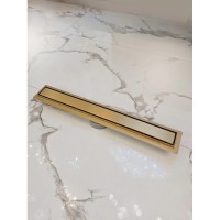 Душевой трап (лоток) AltroBagno Beni aggiuntivi AltroBagnoFD071212OrSp 70 см, с решеткой, 2 в 1 под плитку, золотой матовый