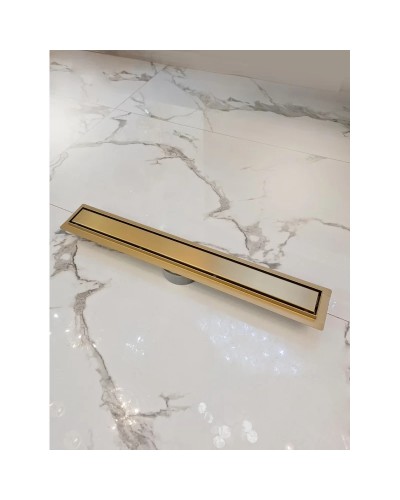 Душевой трап (лоток) AltroBagno Beni aggiuntivi AltroBagnoFD071212OrSp 70 см, с решеткой, 2 в 1 под плитку, золотой матовый