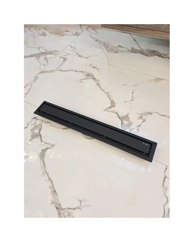 Душевой трап (лоток) AltroBagno Beni aggiuntivi AltroBagnoFD071211NeOp 70 см, с решеткой, 2 в 1 под плитку, черный матовый