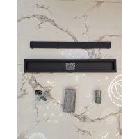 Душевой трап (лоток) AltroBagno Beni aggiuntivi AltroBagnoFD071211NeOp 70 см, с решеткой, 2 в 1 под плитку, черный матовый