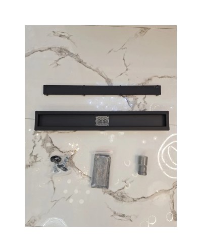 Душевой трап (лоток) AltroBagno Beni aggiuntivi AltroBagnoFD071211NeOp 70 см, с решеткой, 2 в 1 под плитку, черный матовый