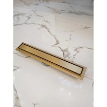 Душевой трап (лоток) AltroBagno Beni aggiuntivi AltroBagnoFD071209OrSp 60 см, с решеткой, 2 в 1 под плитку, золотой матовый