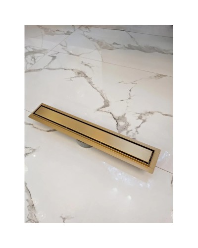 Душевой трап (лоток) AltroBagno Beni aggiuntivi AltroBagnoFD071209OrSp 60 см, с решеткой, 2 в 1 под плитку, золотой матовый