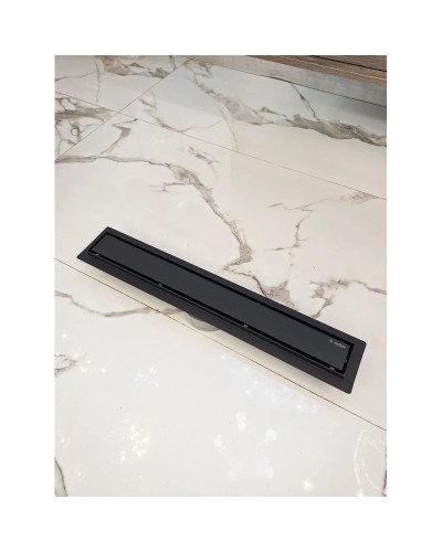 Душевой трап (лоток) AltroBagno Beni aggiuntivi AltroBagnoFD071208NeOp 60 см, с решеткой, 2 в 1 под плитку, черный матовый