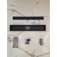 Душевой трап (лоток) AltroBagno Beni aggiuntivi AltroBagnoFD071208NeOp 60 см, с решеткой, 2 в 1 под плитку, черный матовый