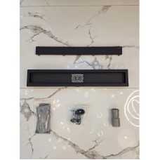 Душевой трап (лоток) AltroBagno Beni aggiuntivi AltroBagnoFD071208NeOp 60 см, с решеткой, 2 в 1 под плитку, черный матовый