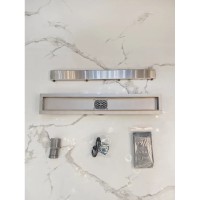 Душевой трап (лоток) AltroBagno Beni aggiuntivi AltroBagnoFD071207Cr 60 см, с решеткой, 2 в 1 под плитку, нержавеющая сталь