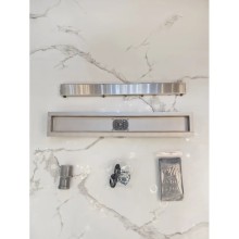 Душевой трап (лоток) AltroBagno Beni aggiuntivi AltroBagnoFD071207Cr 60 см, с решеткой, 2 в 1 под плитку, нержавеющая сталь