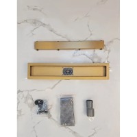 Душевой трап (лоток) AltroBagno Beni aggiuntivi AltroBagnoFD071206OrSp 50 см, с решеткой, 2 в 1 под плитку, золотой матовый