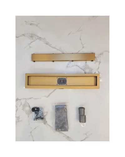 Душевой трап (лоток) AltroBagno Beni aggiuntivi AltroBagnoFD071206OrSp 50 см, с решеткой, 2 в 1 под плитку, золотой матовый