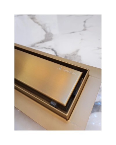 Душевой трап (лоток) AltroBagno Beni aggiuntivi AltroBagnoFD071206OrSp 50 см, с решеткой, 2 в 1 под плитку, золотой матовый