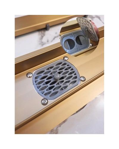Душевой трап (лоток) AltroBagno Beni aggiuntivi AltroBagnoFD071206OrSp 50 см, с решеткой, 2 в 1 под плитку, золотой матовый