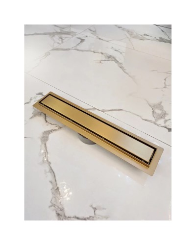 Душевой трап (лоток) AltroBagno Beni aggiuntivi AltroBagnoFD071206OrSp 50 см, с решеткой, 2 в 1 под плитку, золотой матовый