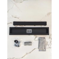 Душевой трап (лоток) AltroBagno Beni aggiuntivi AltroBagnoFD071205NeOp 50 см, с решеткой, 2 в 1 под плитку, черный матовый