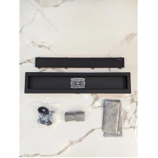 Душевой трап (лоток) AltroBagno Beni aggiuntivi AltroBagnoFD071205NeOp 50 см, с решеткой, 2 в 1 под плитку, черный матовый