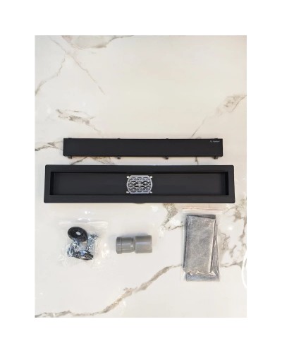 Душевой трап (лоток) AltroBagno Beni aggiuntivi AltroBagnoFD071205NeOp 50 см, с решеткой, 2 в 1 под плитку, черный матовый