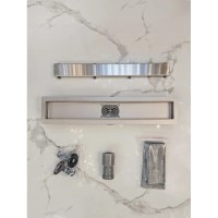 Душевой трап (лоток) AltroBagno Beni aggiuntivi AltroBagnoFD071204Cr 50 см, с решеткой, 2 в 1 под плитку, нержавеющая сталь