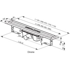 Душевой канал 300 мм Ravak Chrome X01426