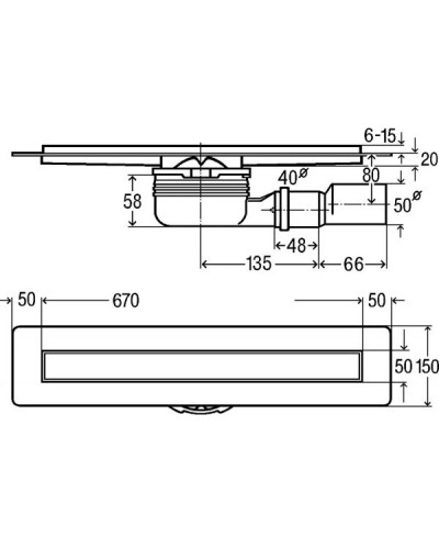 Душевой канал 770 мм модель 4983.10 глянцевый хром Viega Advantix 753153