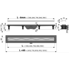 Душевой канал 644 мм нержавеющая сталь AlcaPlast APZ8 Simple APZ8-650M
