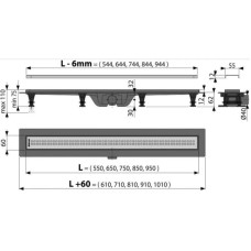 Душевой канал 944 мм нержавеющая сталь AlcaPlast APZ9 Simple APZ9-950M