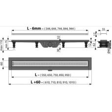 Душевой канал 644 мм нержавеющая сталь AlcaPlast APZ9 Simple APZ9-650M