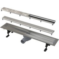 Душевой канал 944 мм глянцевый хром, 2 в 1 с основой под плитку AlcaPlast APZ13-Double9 APZ13-DOUBLE9-950