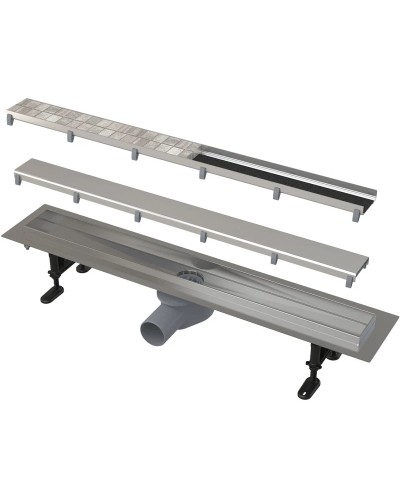 Душевой канал 944 мм глянцевый хром, 2 в 1 с основой под плитку AlcaPlast APZ13-Double9 APZ13-DOUBLE9-950