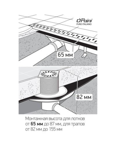 Душевой канал 750 мм Paini Harmony CH750HC