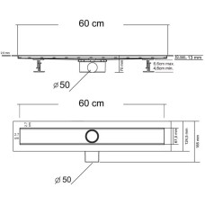 Душевой трап (лоток) Vincea Optima-S SAY.603.60.S.U 60 см, с решеткой, под плитку