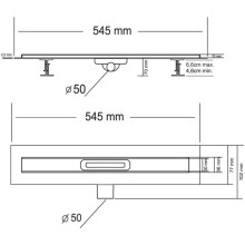 Душевой трап (лоток) Vincea Carmine SAY.510.50.P.DUZ 50 см, с решеткой, щелевой, хром