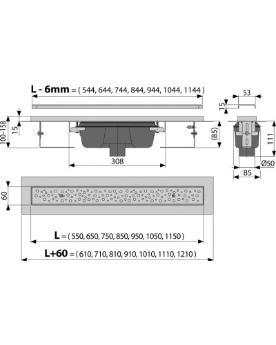 Душевой лоток Alcaplast Low APZ111-750L с решеткой Хром